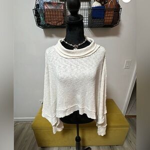 Free People We the Free Oversized Cropped Thermal in White size Medium